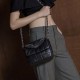 Diamond square bag handbag Leather shoulder bag small fragrance bag Diamond square bag handbag Leather shoulder bag small fragrance bag