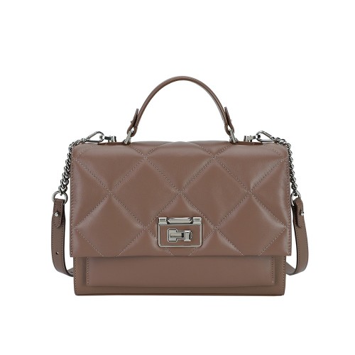 Leather diamond grid handbag crossbody women's bag