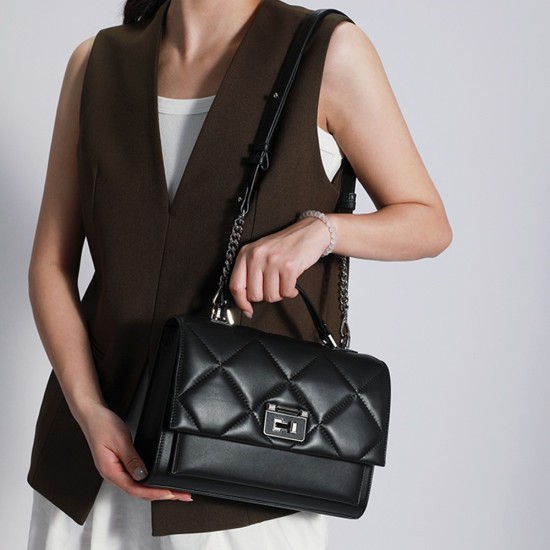 Leather diamond grid handbag crossbody womens bag - Memoo.com Leather diamond grid handbag crossbody womens bag - Memoo.com