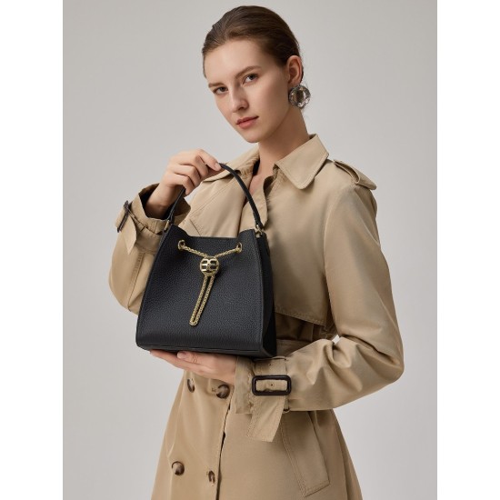 Leather top layer cowhide bucket bag Crossbody shoulder bag Tote bag Womens large basket bag - Memoo.com Leather top layer cowhide bucket bag Crossbody shoulder bag Tote bag Womens large basket bag - Memoo.com