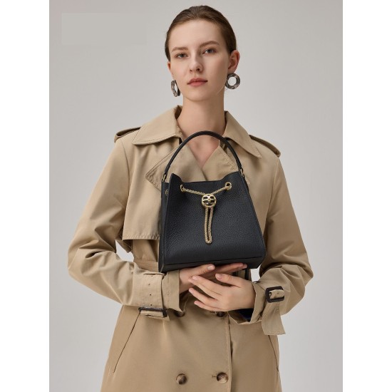 Leather top layer cowhide bucket bag Crossbody shoulder bag Tote bag Womens large basket bag - Memoo.com Leather top layer cowhide bucket bag Crossbody shoulder bag Tote bag Womens large basket bag - Memoo.com