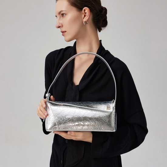 Super soft leather baguette oil wax leather underarm crossbody bag - Memoo.com Super soft leather baguette oil wax leather underarm crossbody bag - Memoo.com