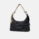 Real leather armpit bag, super soft embossed leather shoulder crossbody bag