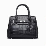 Nile crocodile leather women's handbag, platinum bag, shoulder bag, crossbody bag