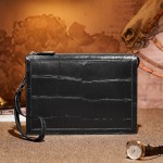 Crocodile leather handbag for men, genuine leather business and leisure envelope bag