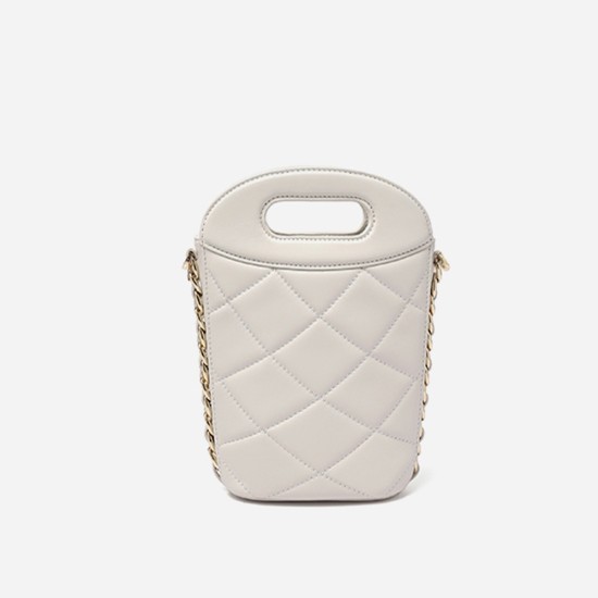 Genuine leather sheepskin small bag, fragrant wind diamond grid chain small handbag, water bucket bag - Memoo.com Genuine leather sheepskin small bag, fragrant wind diamond grid chain small handbag, water bucket bag - Memoo.com
