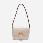 Genuine leather crocodile patterned tofu bag, light luxury feeling, underarm shoulder bag, small square bag