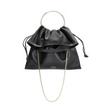 Circular drawstring bag, shoulder bag, crossbody bag, handbag, leather women's bag