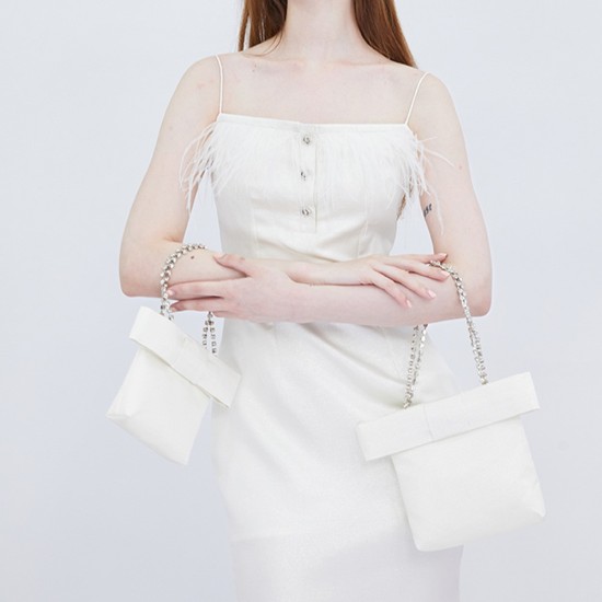 Bright Bow Princess Diamond Chain Bag Handheld Womens Bag - Memoo.com Bright Bow Princess Diamond Chain Bag Handheld Womens Bag - Memoo.com