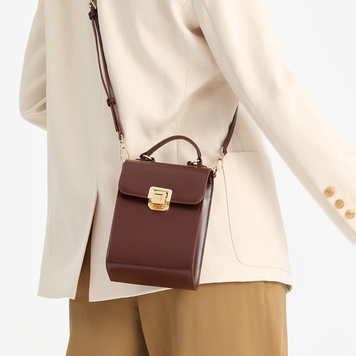 Leather vertical square bag commuting fashionable cowhide women's bag