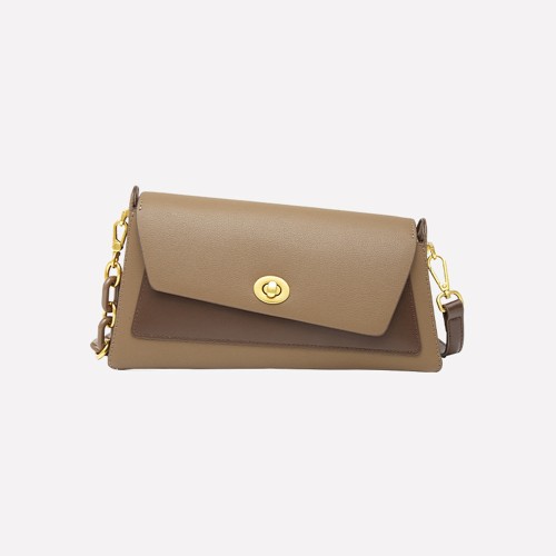 Cowhide color blocked shoulder bag and small square bag Cowhide color blocked shoulder bag and small square bag