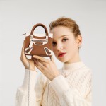 Top layer cowhide mini motorcycle bag mouth red envelope