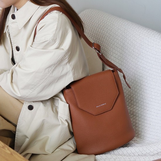 Cowhide top layer single shoulder crossbody bucket bag retro - Memoo.com Cowhide top layer single shoulder crossbody bucket bag retro - Memoo.com